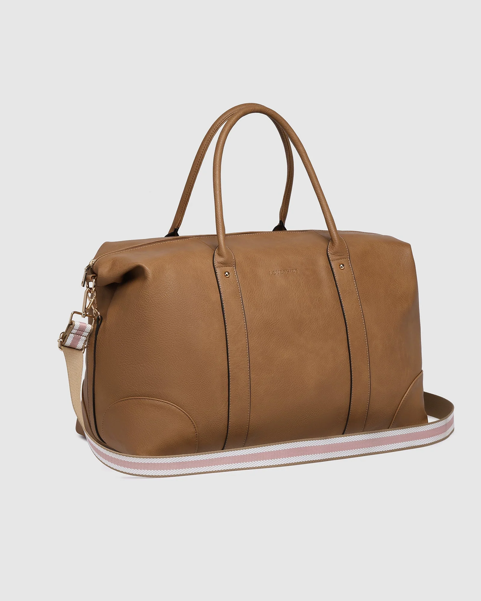 Alexis Stripe Weekender Travel Bag - Camel Stripe - Image 3