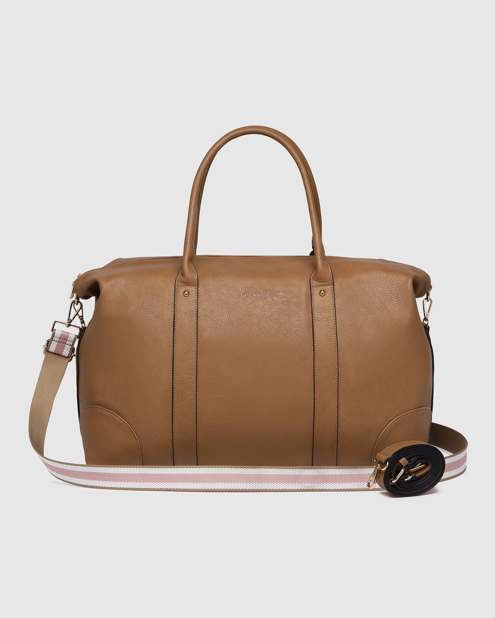 Alexis Stripe Weekender Travel Bag - Camel Stripe - Image 4