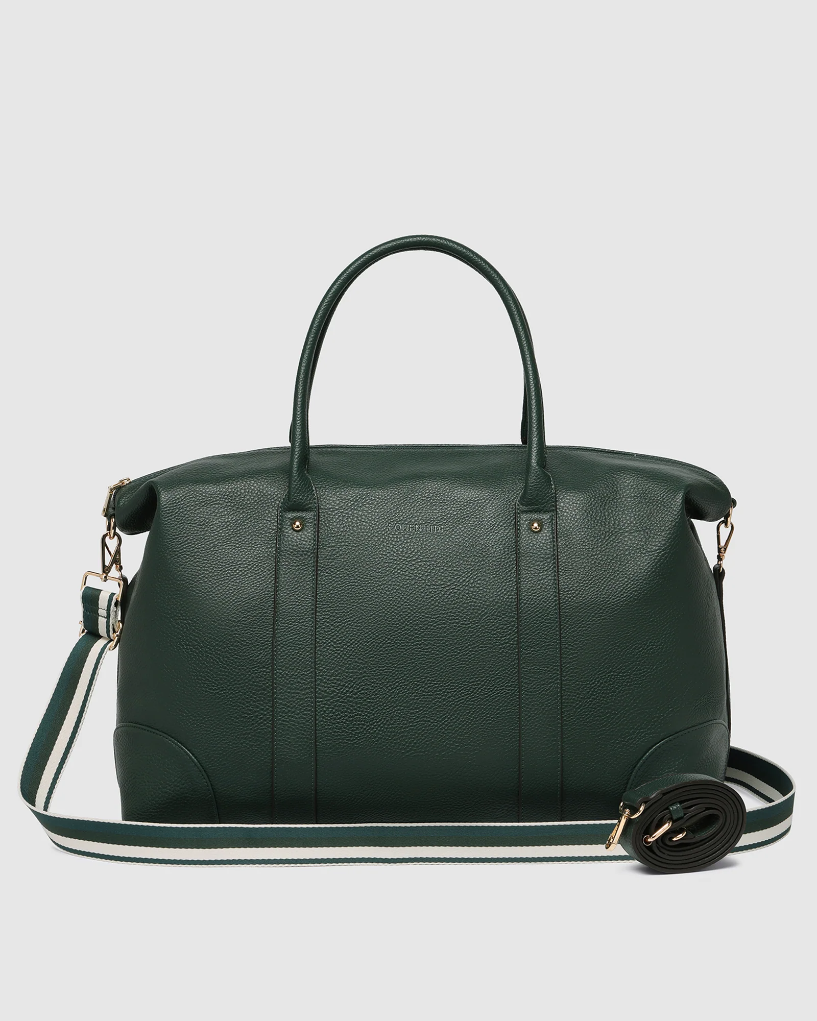 Alexis Stripe Weekender Travel Bag - Forest Green Stripe - Image 4