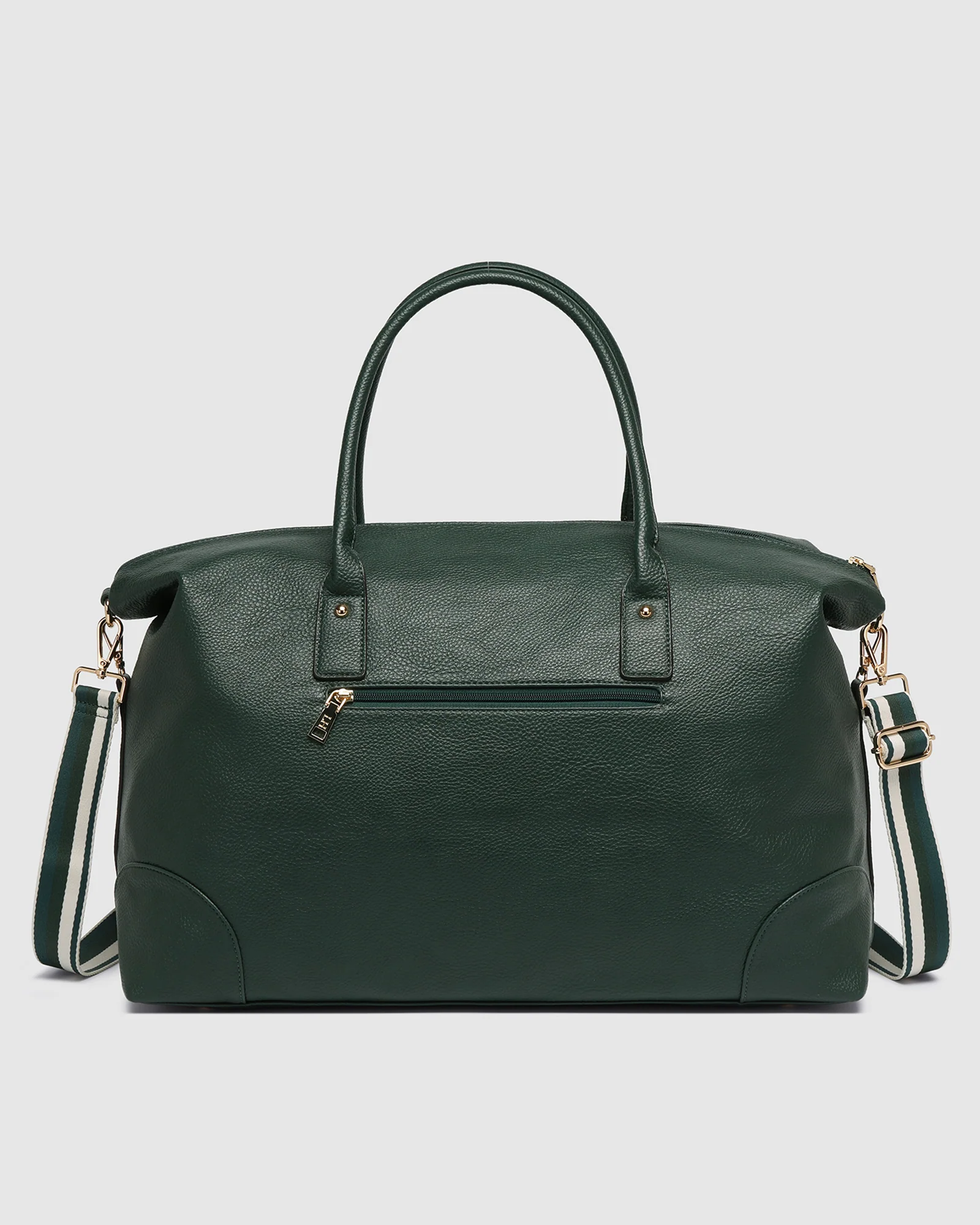 Alexis Stripe Weekender Travel Bag - Forest Green Stripe - Image 5