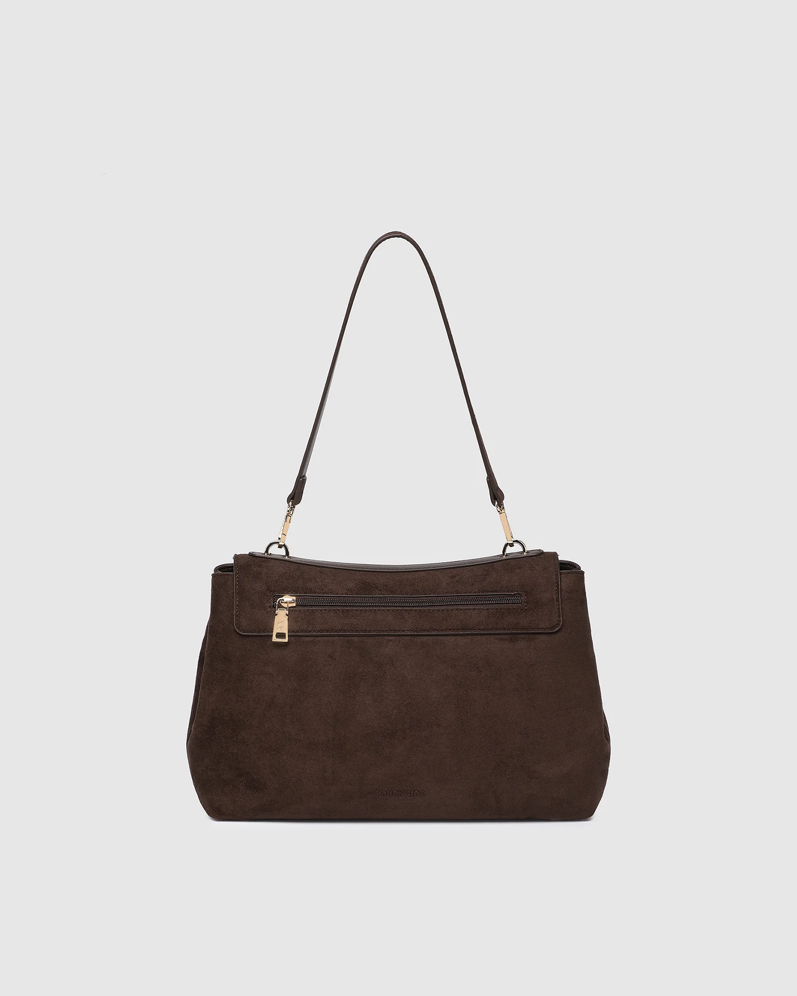 Arden Suedette Shoulder Bag - Chocolate - Image 5