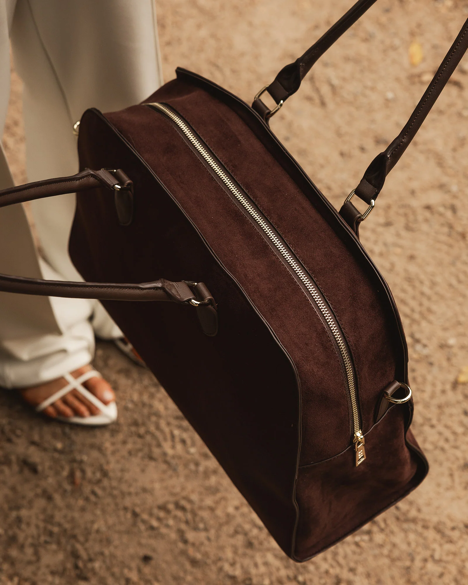 Blaire Tote Bag - Chocolate Suedette - Image 8