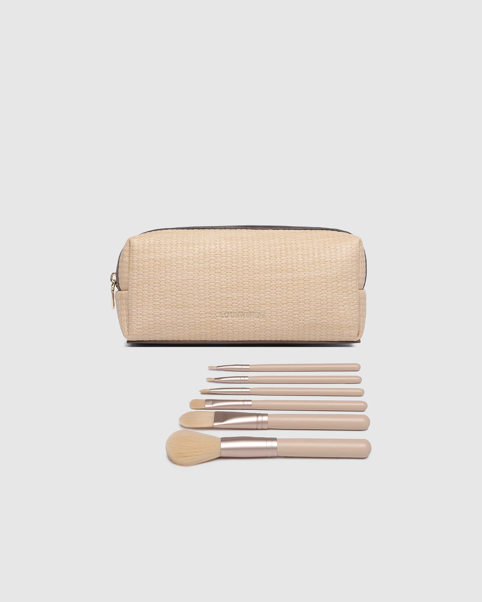 Brianna Makeup Bag - Natural/Chocolate - Image 4