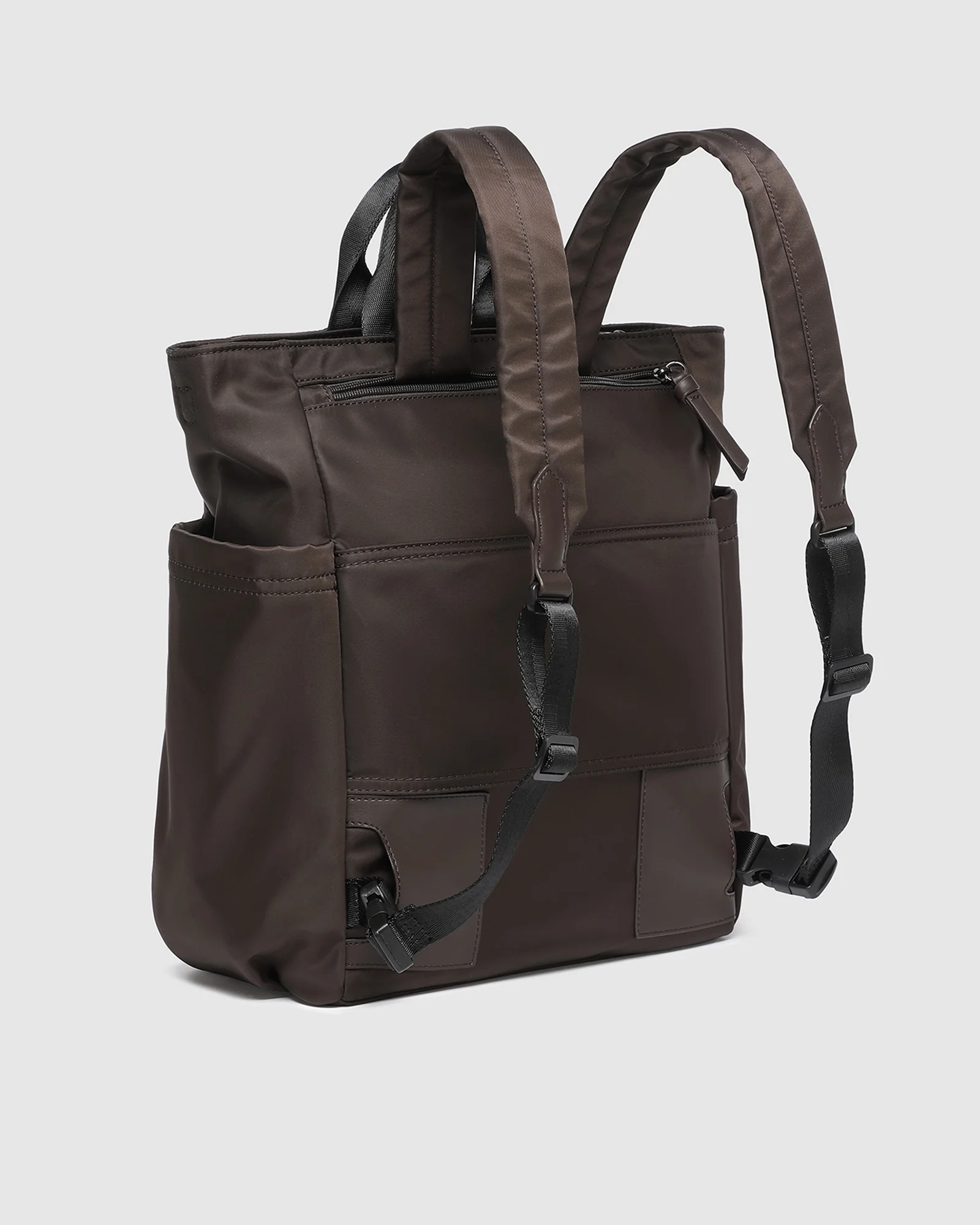 Bronx Nylon Backpack - Chocolate - Image 7