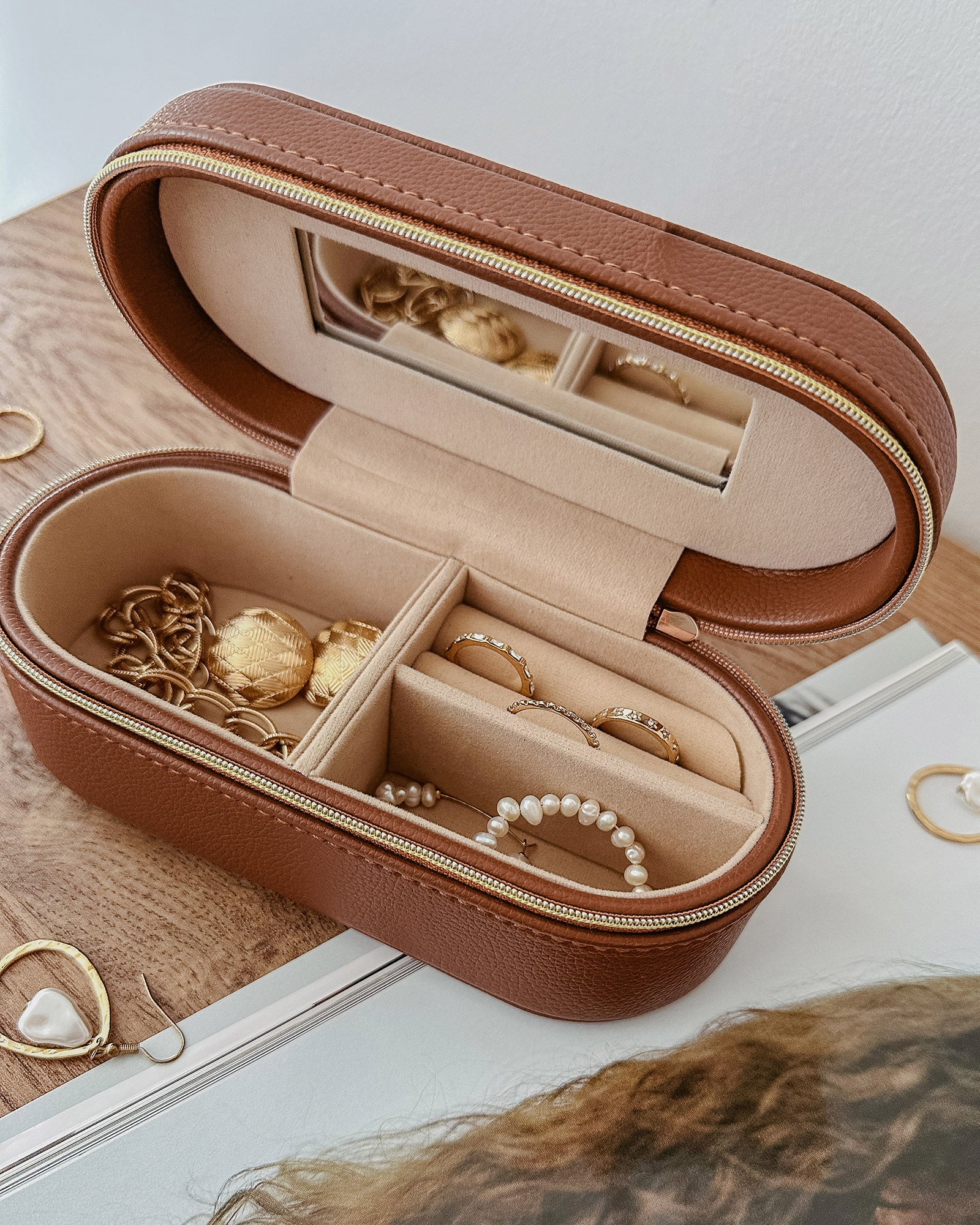 Charlee Jewellery Box - Tan - Image 6