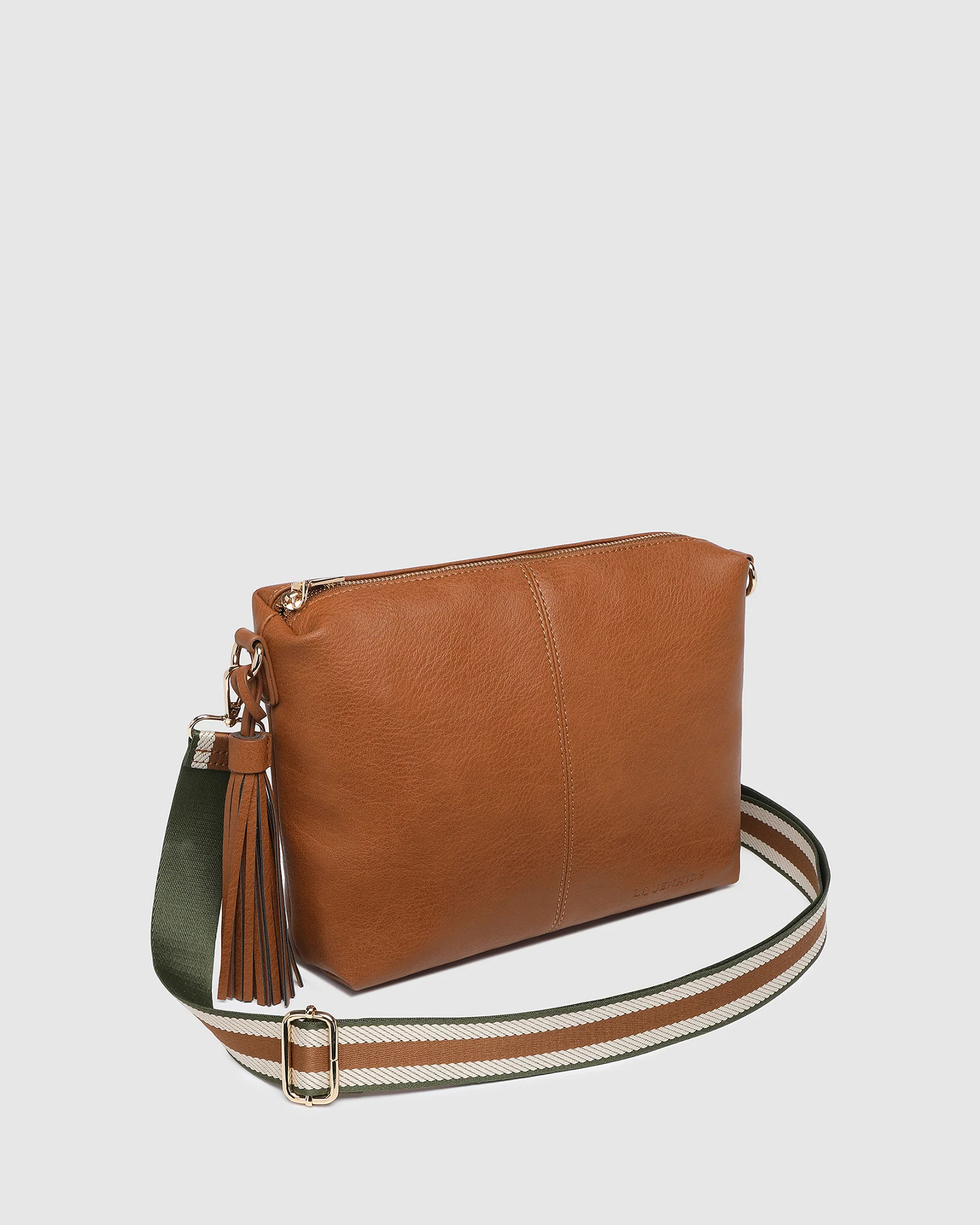 Daisy Stripe Crossbody Bag - Tan - Image 3