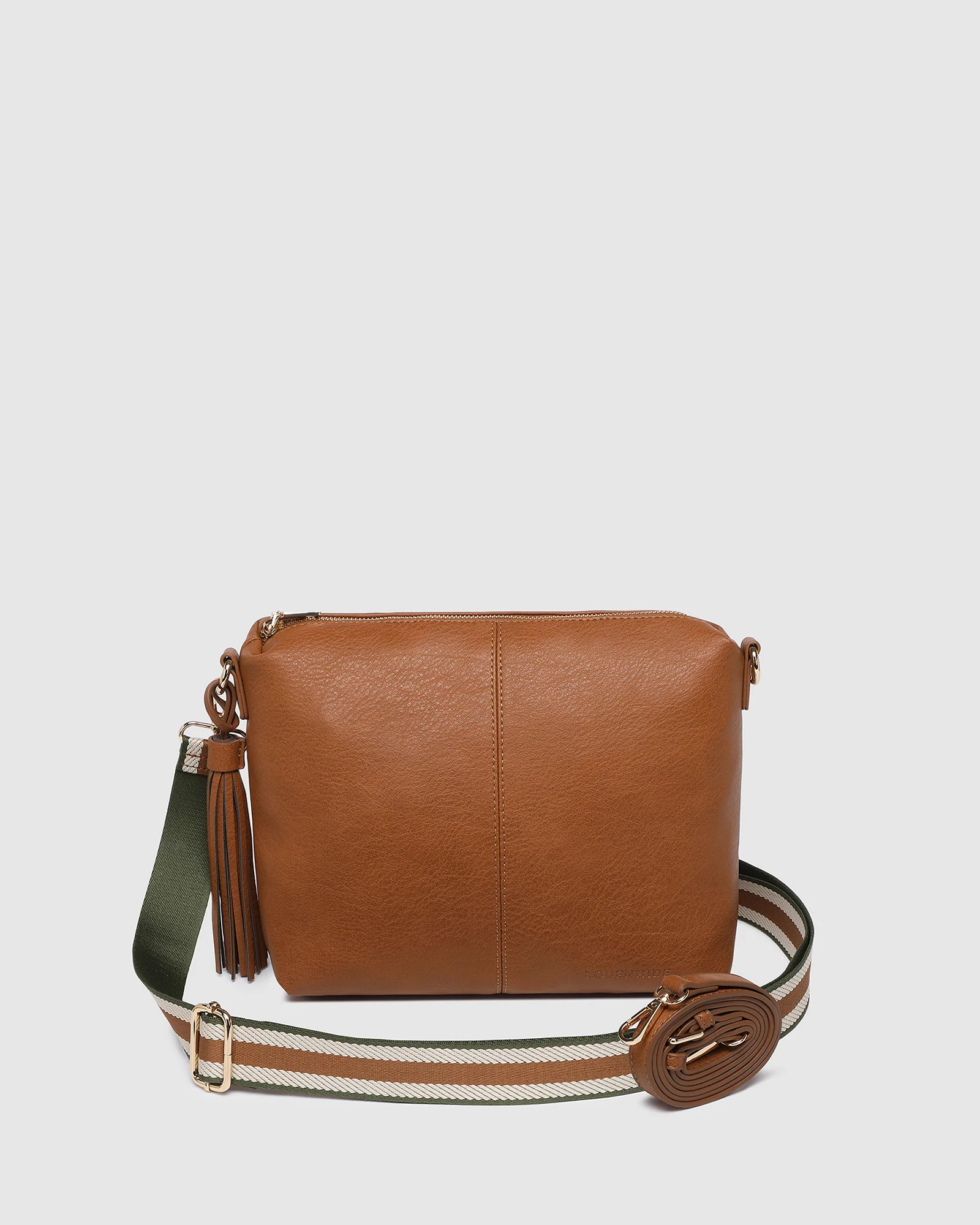 Daisy Stripe Crossbody Bag - Tan - Image 4