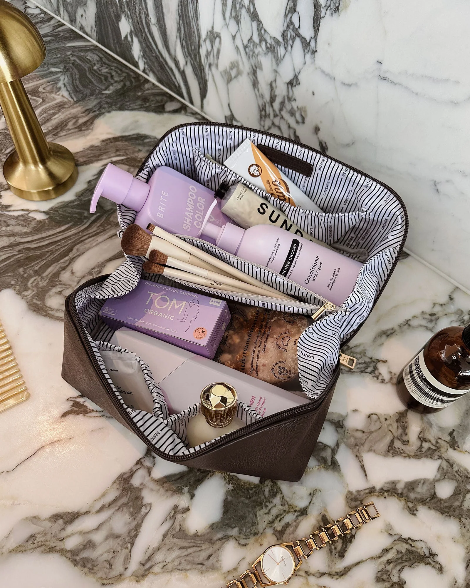 Orion Ellis Cosmetic Bag Set - Chocolate - Image 3