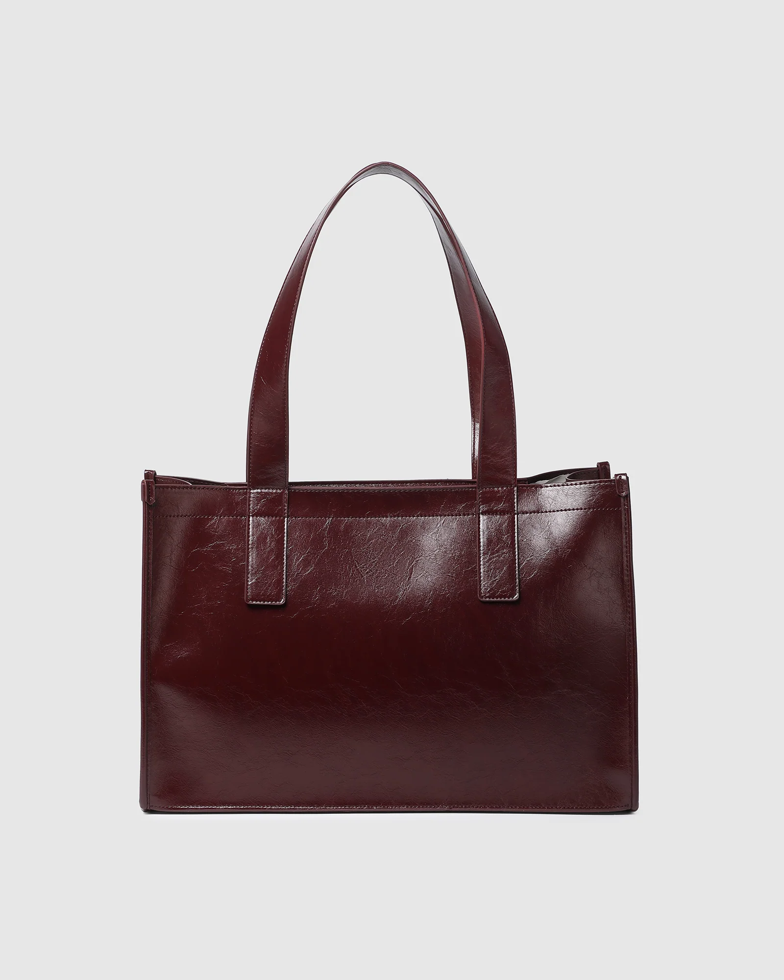 Riley Tote Bag - Burgundy Patent - Image 4