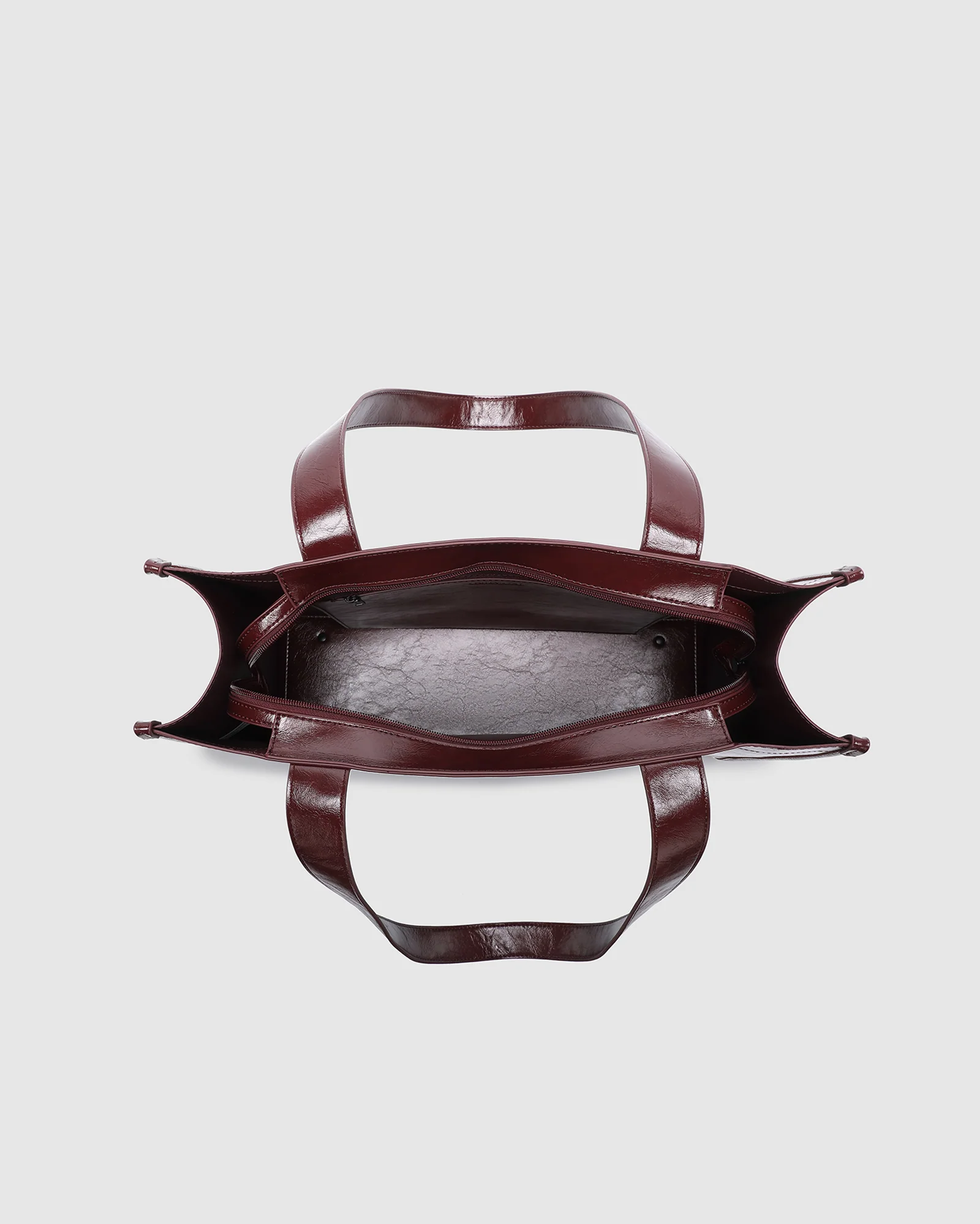 Riley Tote Bag - Burgundy Patent - Image 5